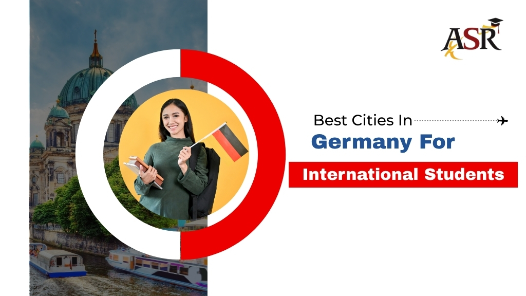 Smiling international student holding German flag in Berlin – Best Cities in Germany for International Students 2025